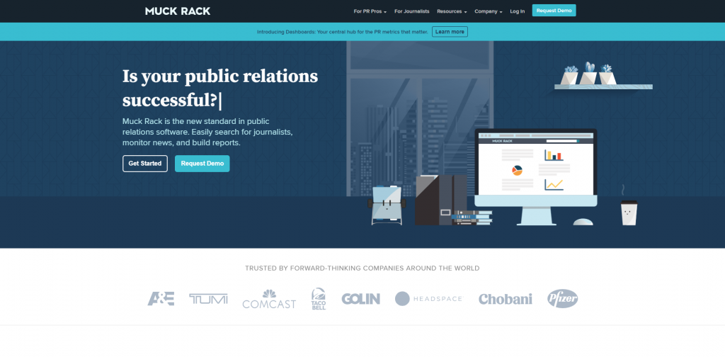 Screenshot: Muck Rack landing page