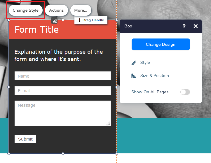 How to edit the design of web forms