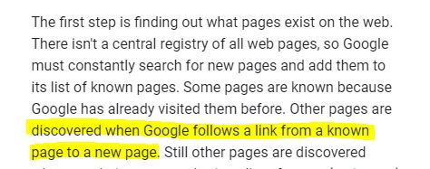 Source: Google - How internal links work to introduce new content to your readers and search engines