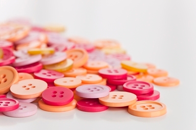 Multicolored pile of buttons 