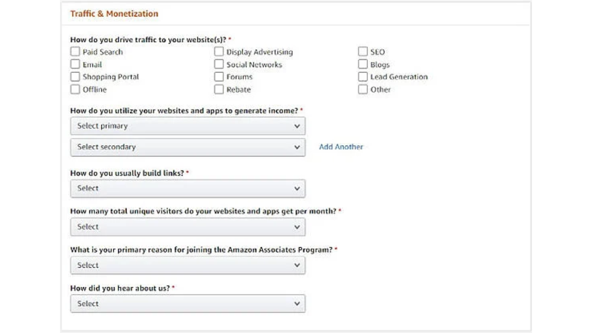 Amazon Affiliate Program Sign Up Site Operations and Scale