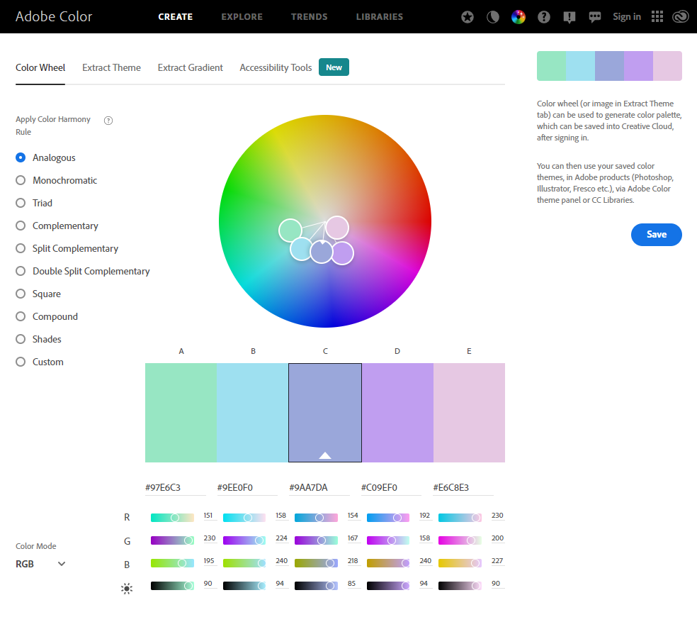 Website Colors Color Wheel Adobe