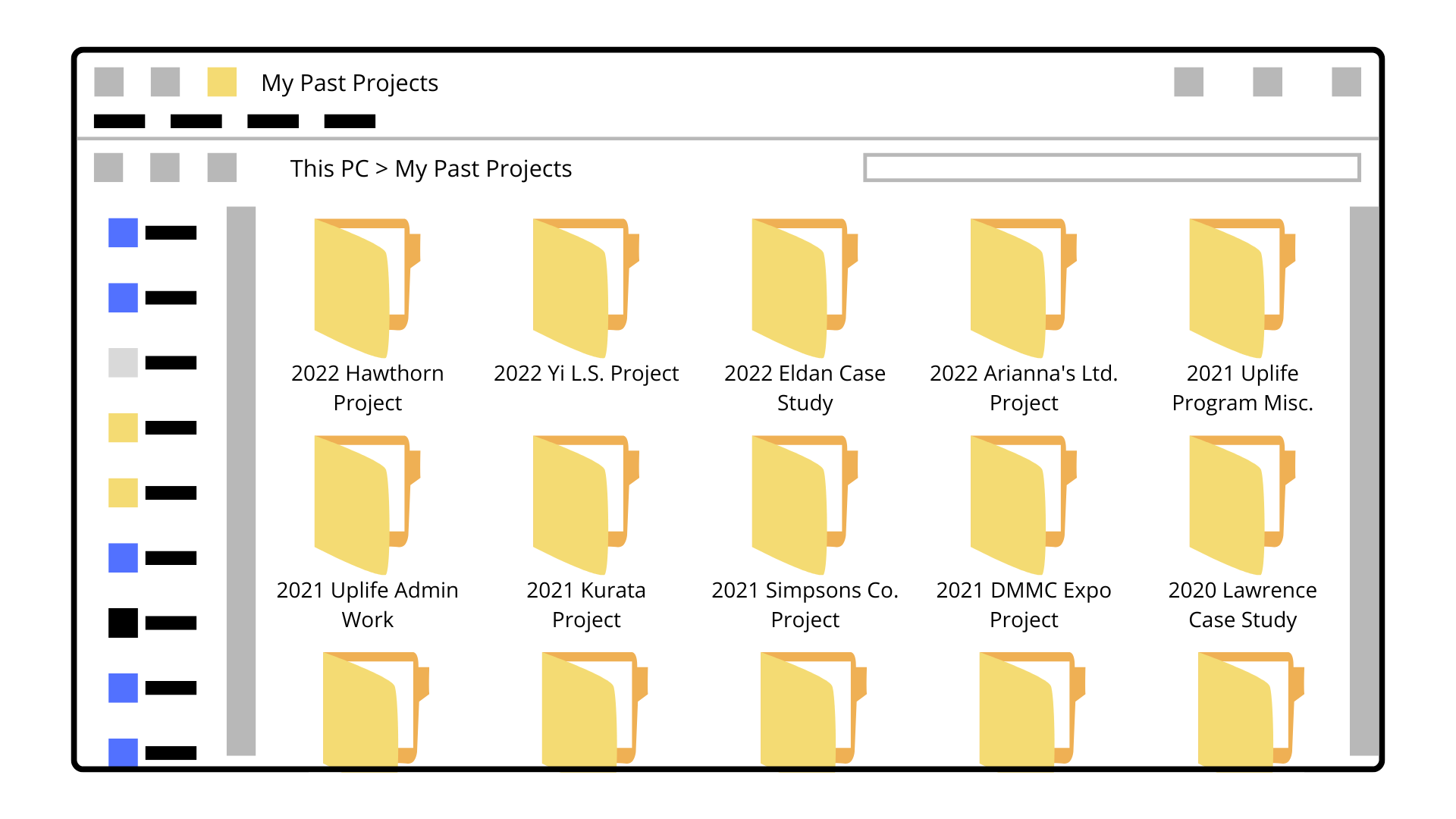 past projects folders image